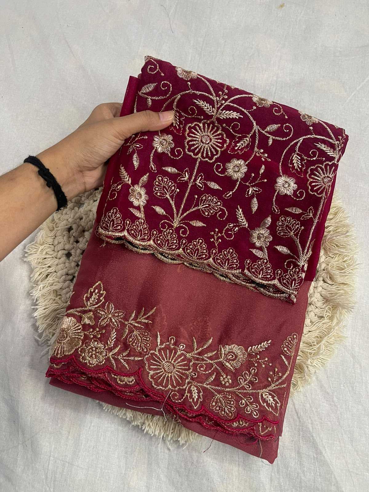 Avni Premium Georgette Designer Saree in Purple