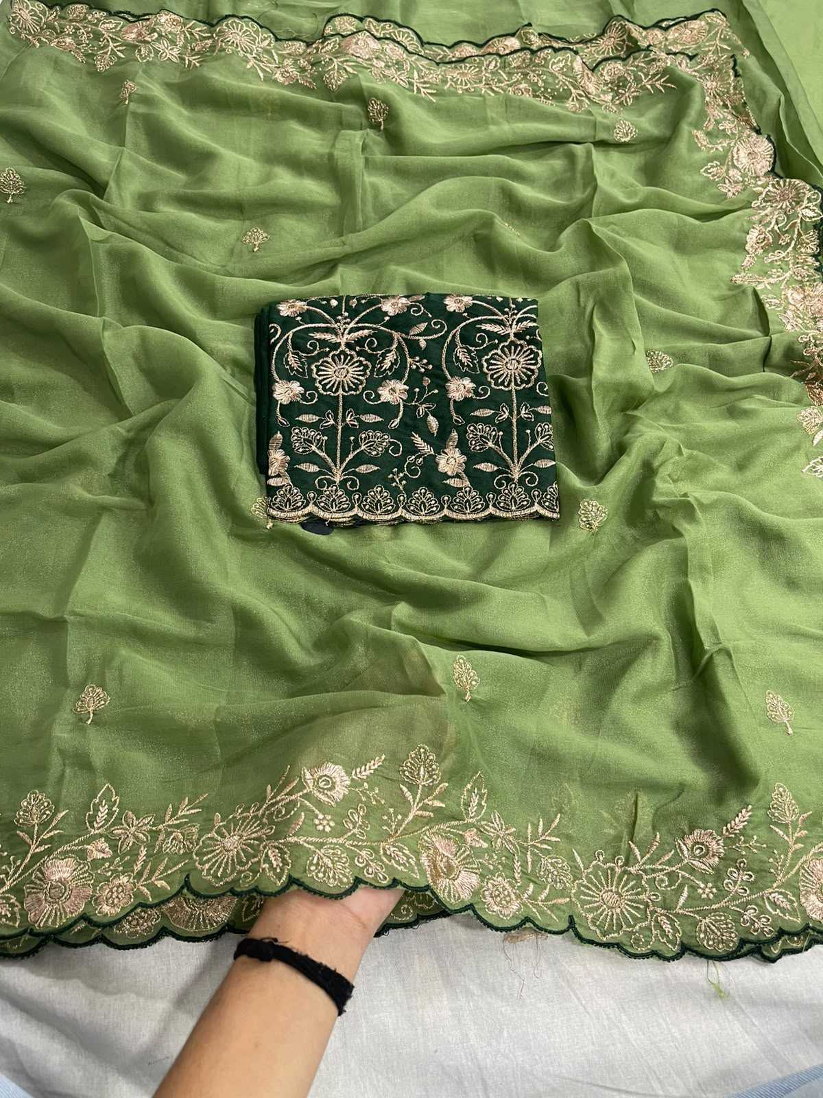 Avni Premium Georgette Designer Saree in Purple