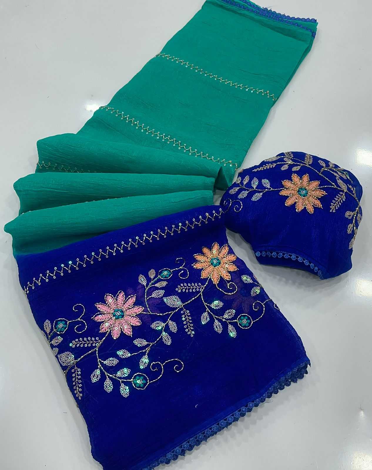 Crunchi Sequence Saree
