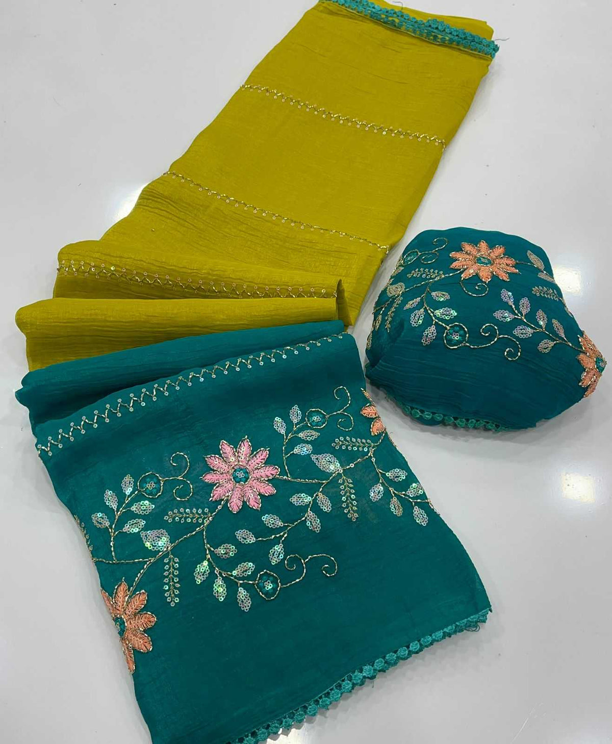 Crunchi Sequence Saree