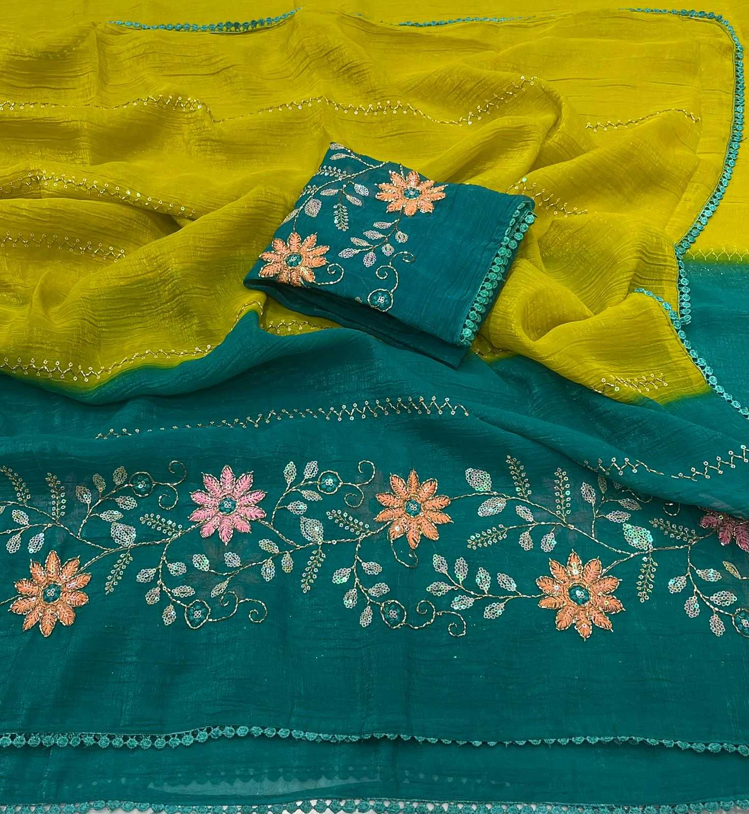 Crunchi Sequence Saree
