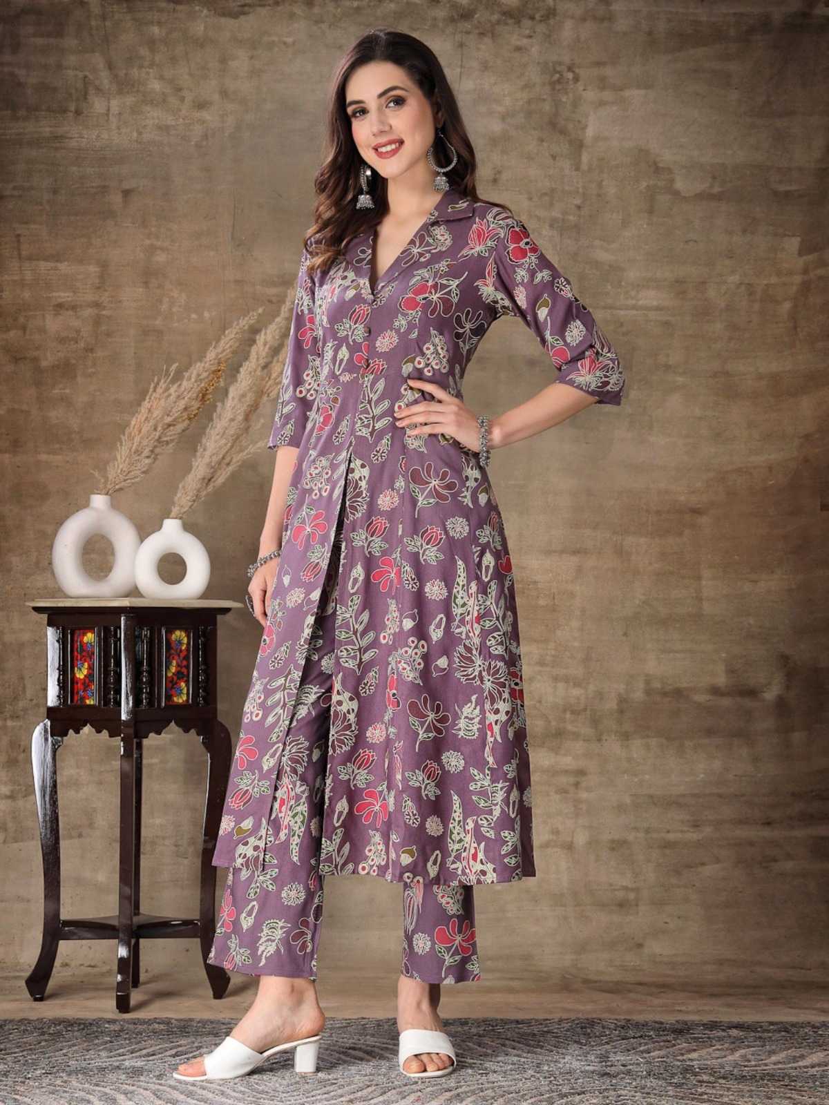 Muslin Silk Printed Suit