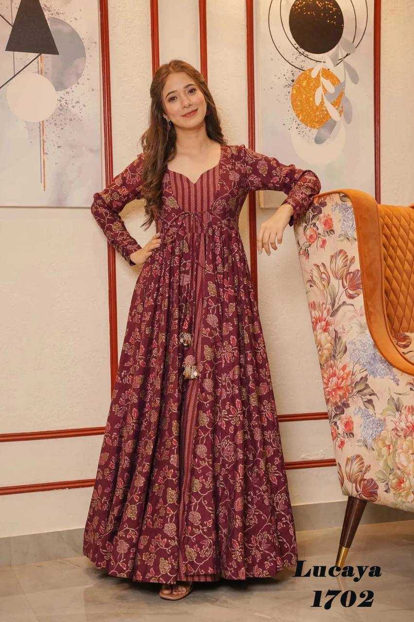 Pure Maslin Silk Printed Gown
