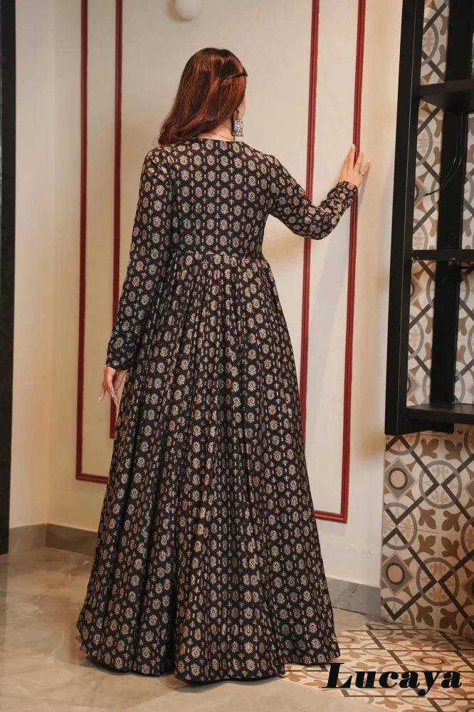 Pure Maslin Silk Printed Gown