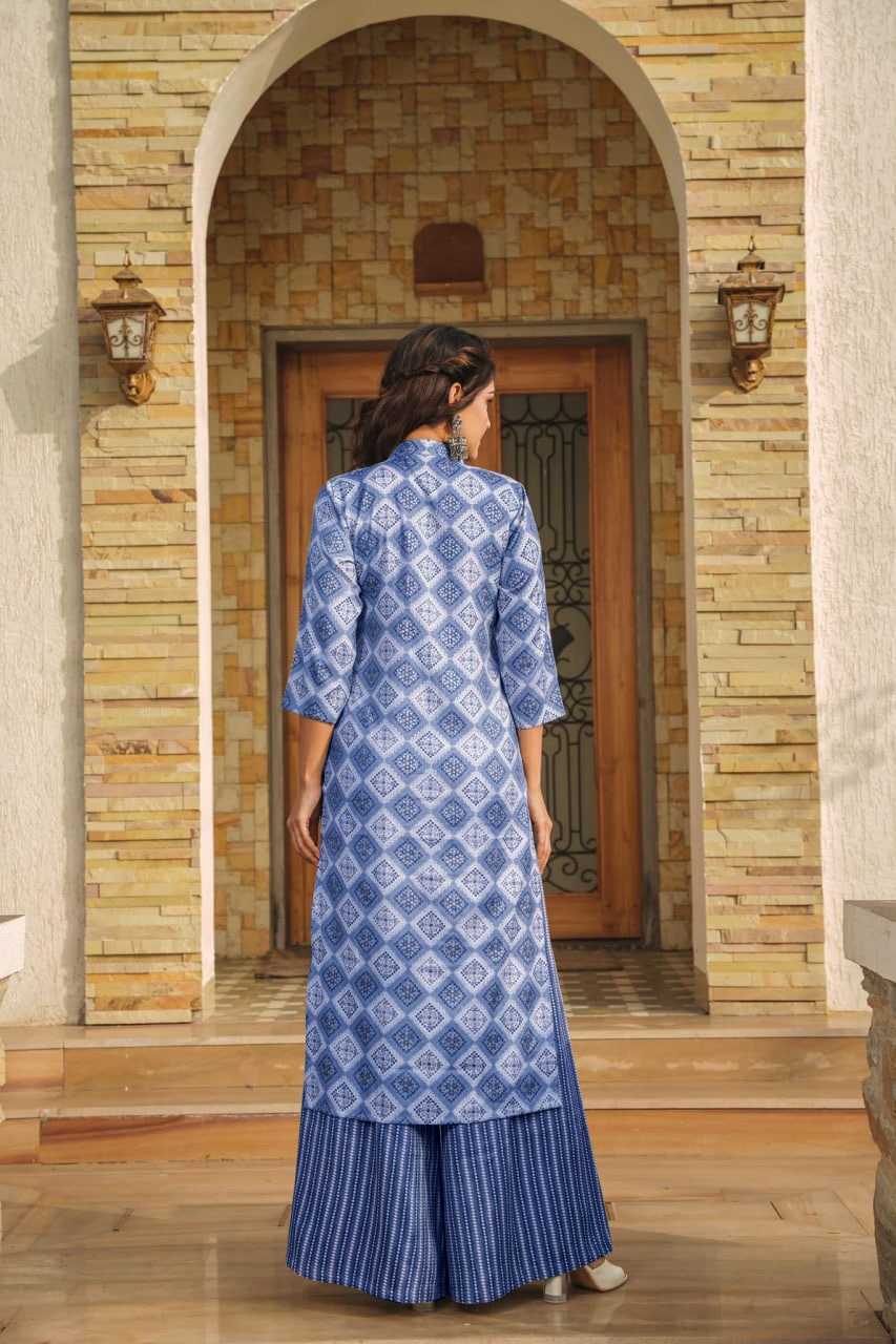 Heavy Rayon Printed Suit in Pink