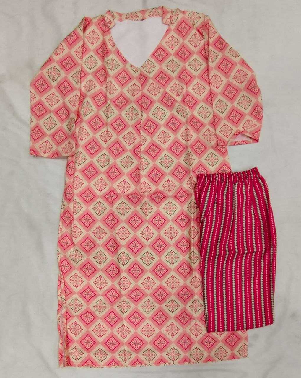 Heavy Rayon Printed Suit in Pink