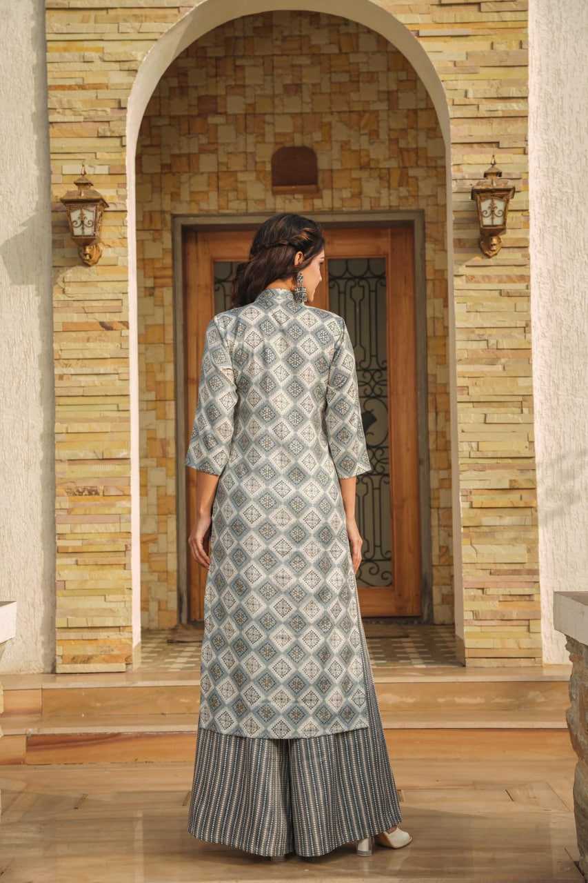 Heavy Rayon Printed Suit in Pink