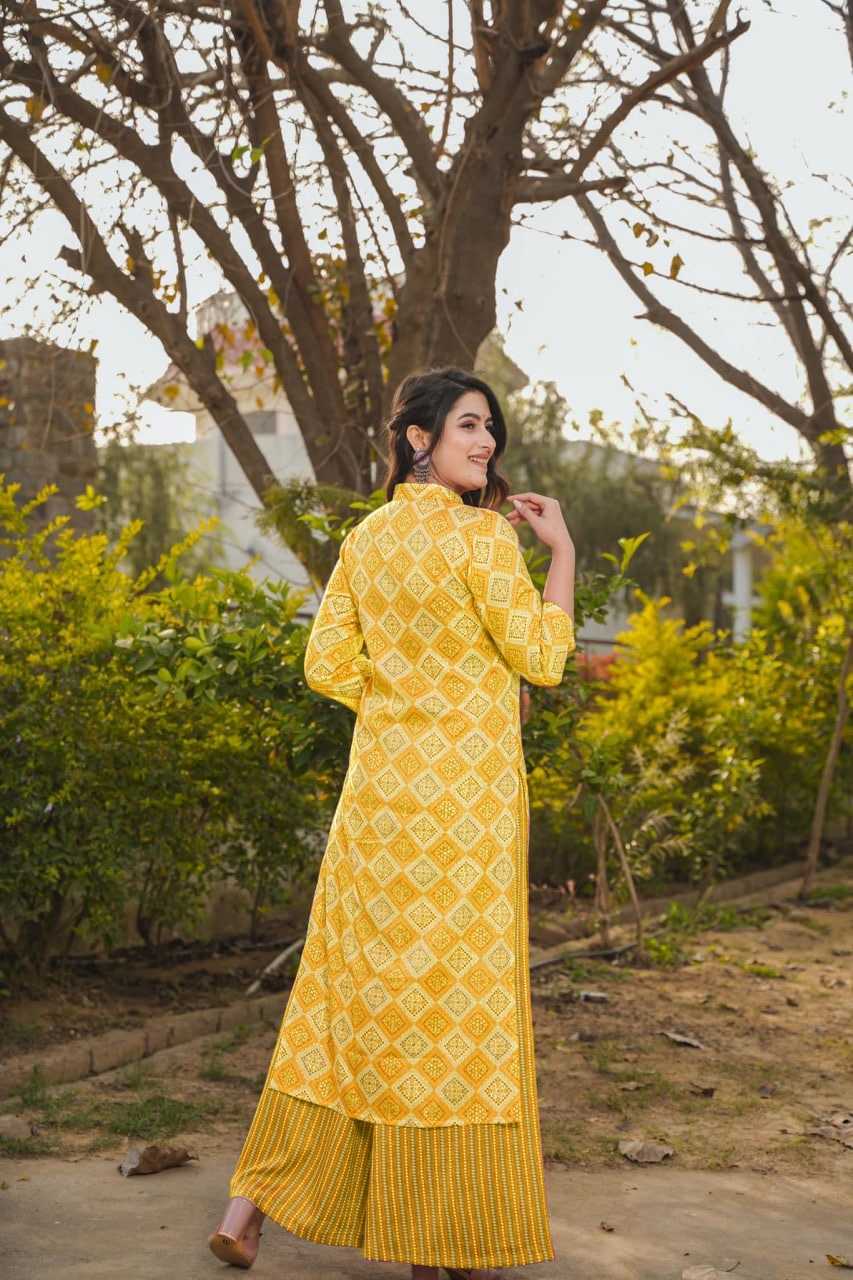 Heavy Rayon Printed Suit in Pink