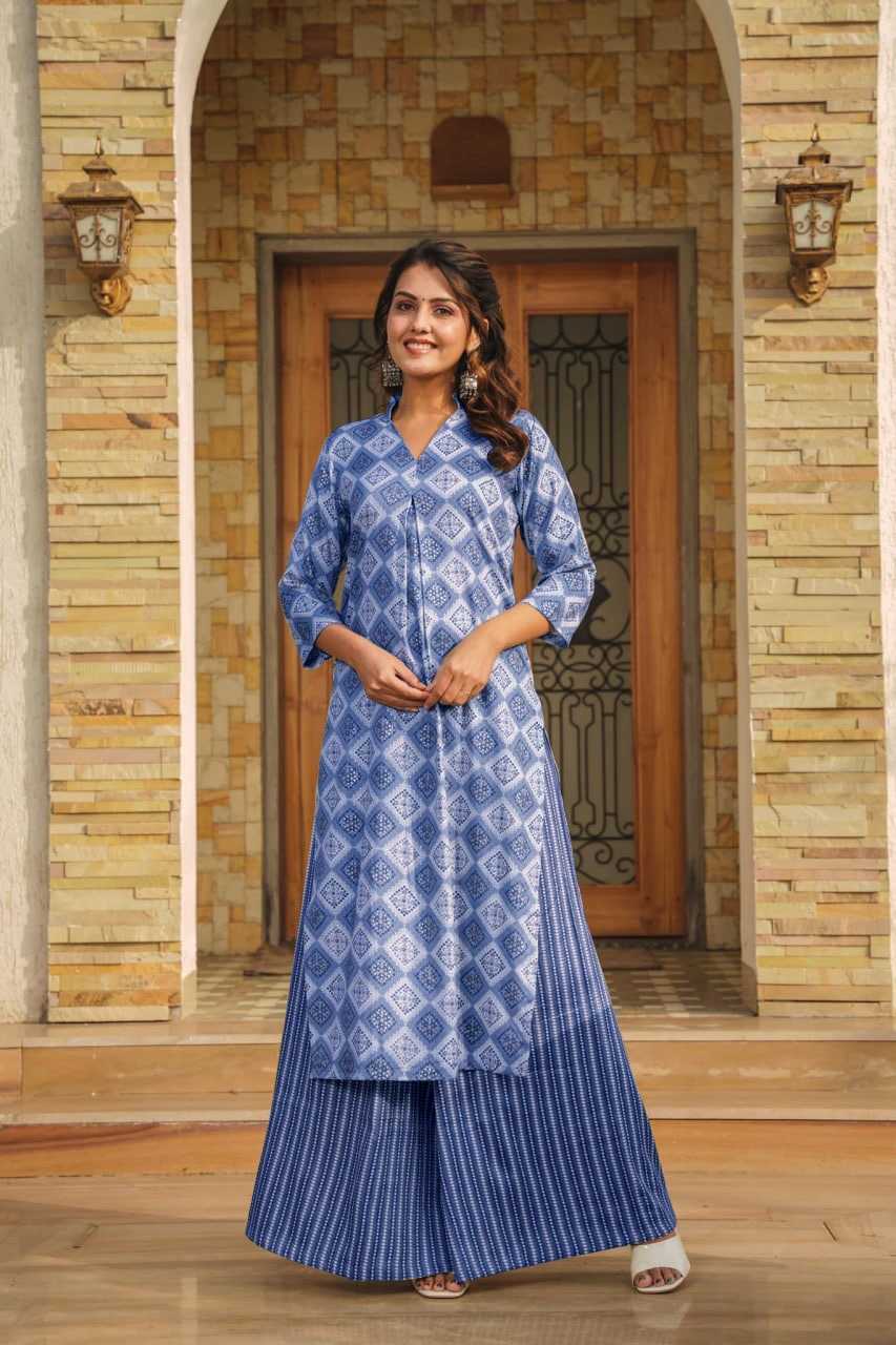 Heavy Rayon Printed Suit in Pink