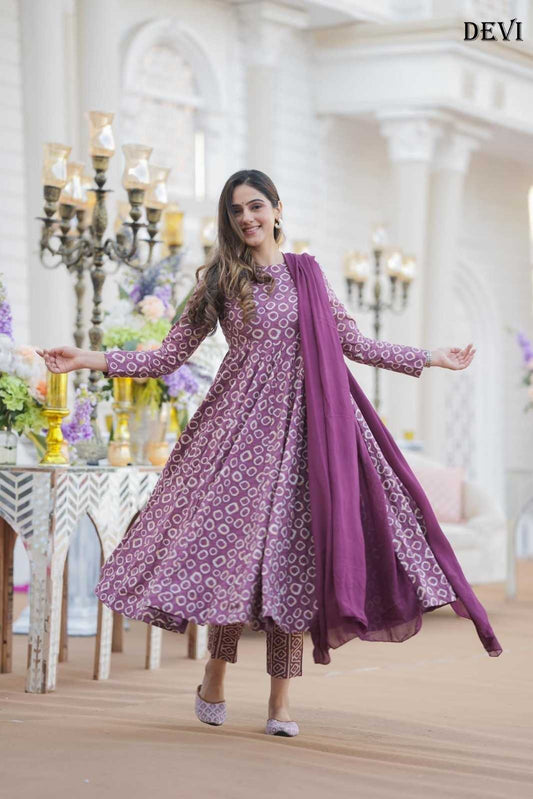 Soft Cotton Silk Printed Gown