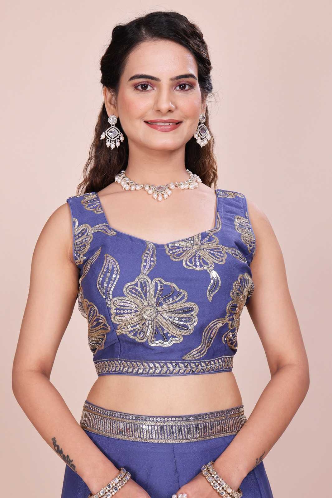 Faux Georgette Embroidered Lehenga 2111