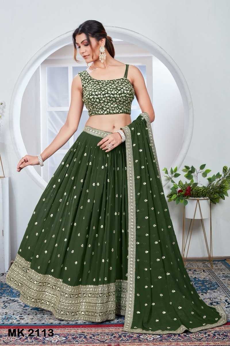 Faux Georgette Embroidered Lehenga 2113