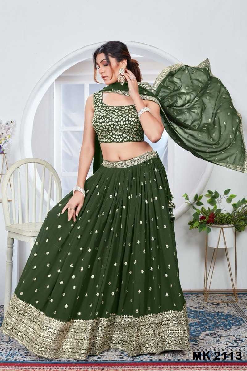 Faux Georgette Embroidered Lehenga 2113