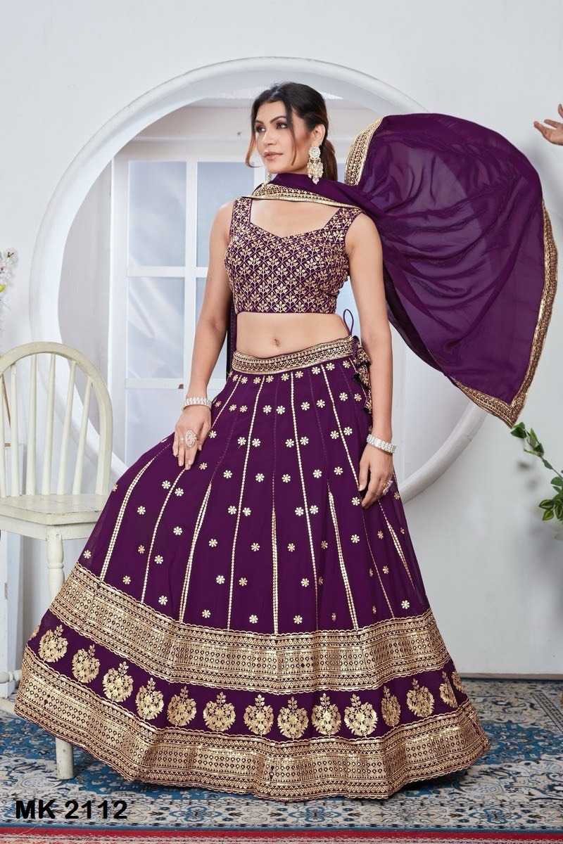 Faux Georgette Embroidered Lehenga 2114