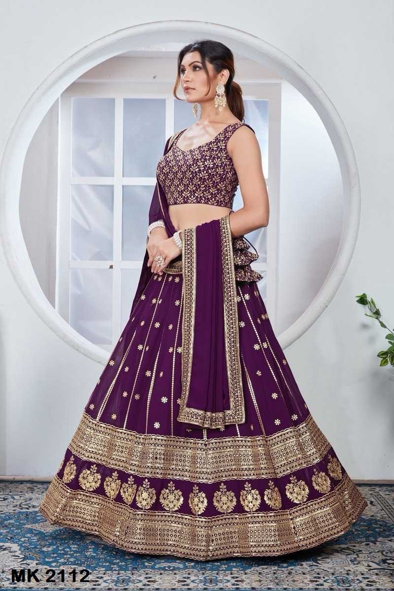Faux Georgette Embroidered Lehenga 2114