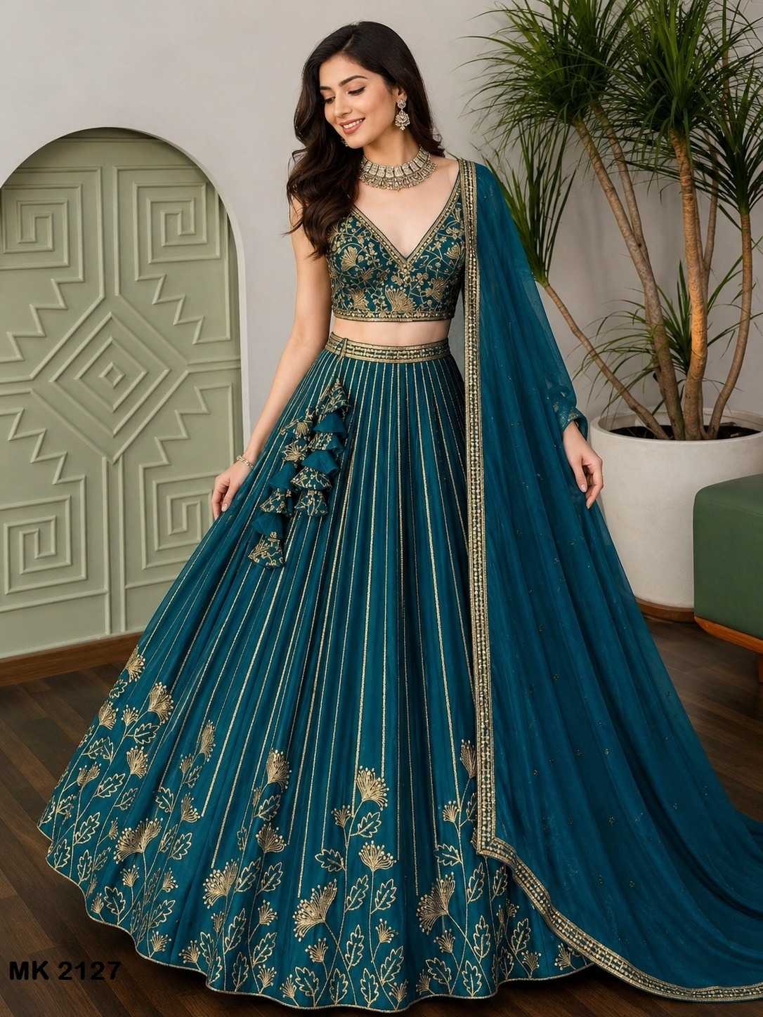 Chinon Silk Designer Lehenga