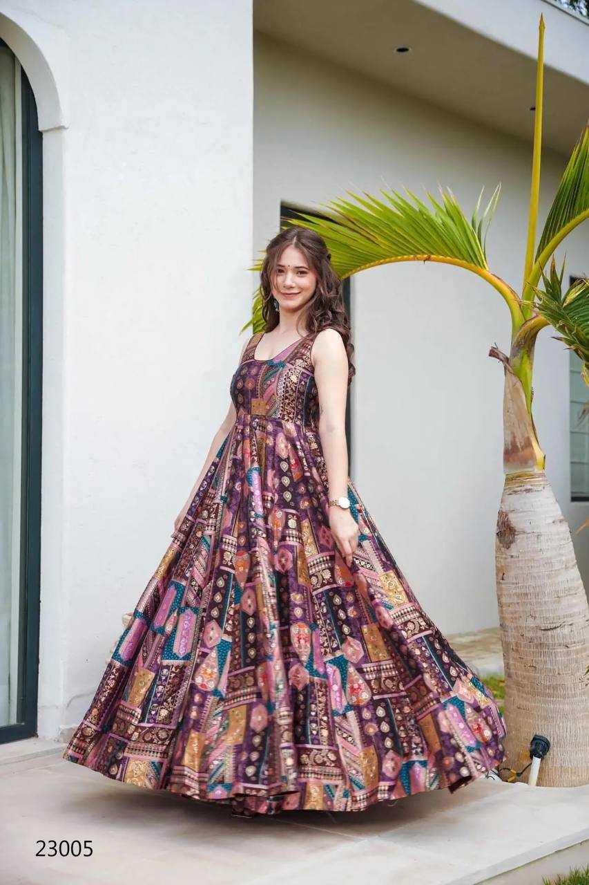 Heavy Silk Printed Gown
