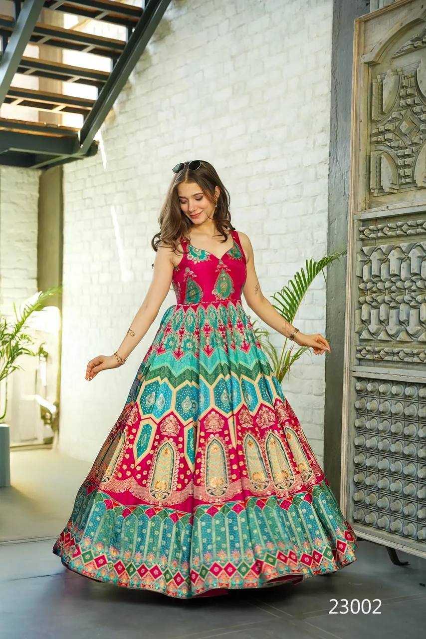 Heavy Silk Printed Gown