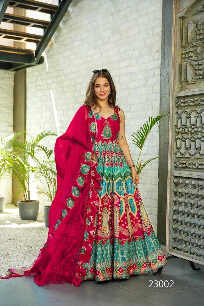 Heavy Silk Printed Gown