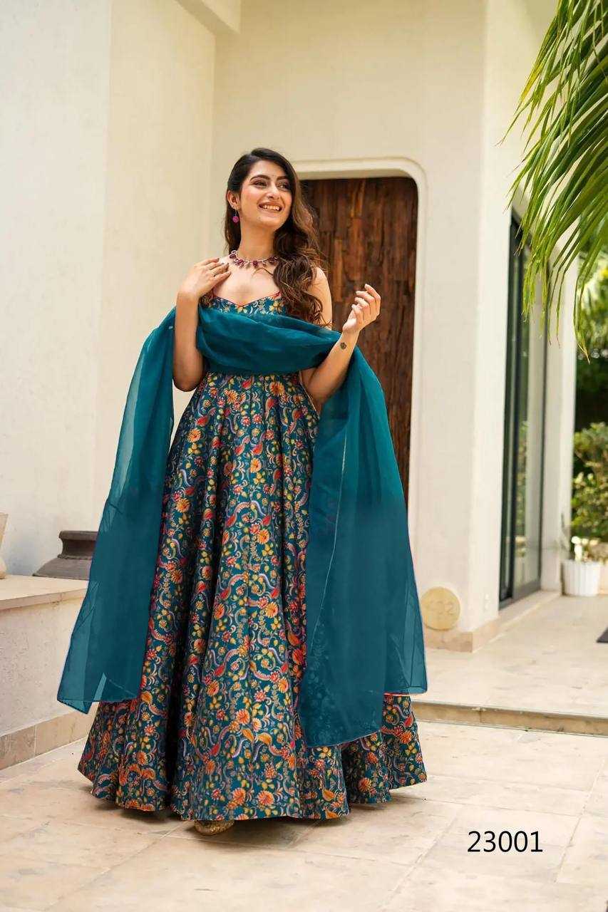 Heavy Silk Printed Gown