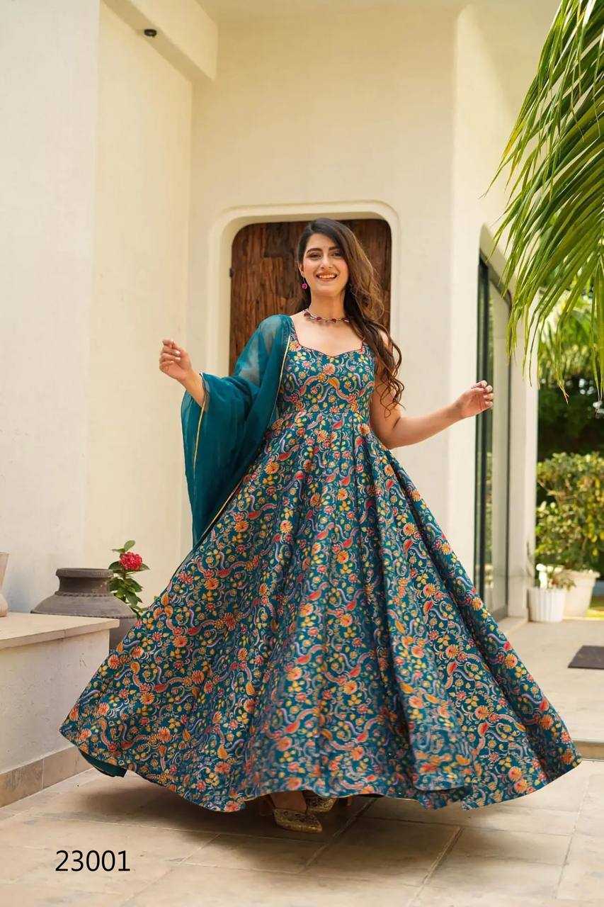 Heavy Silk Printed Gown