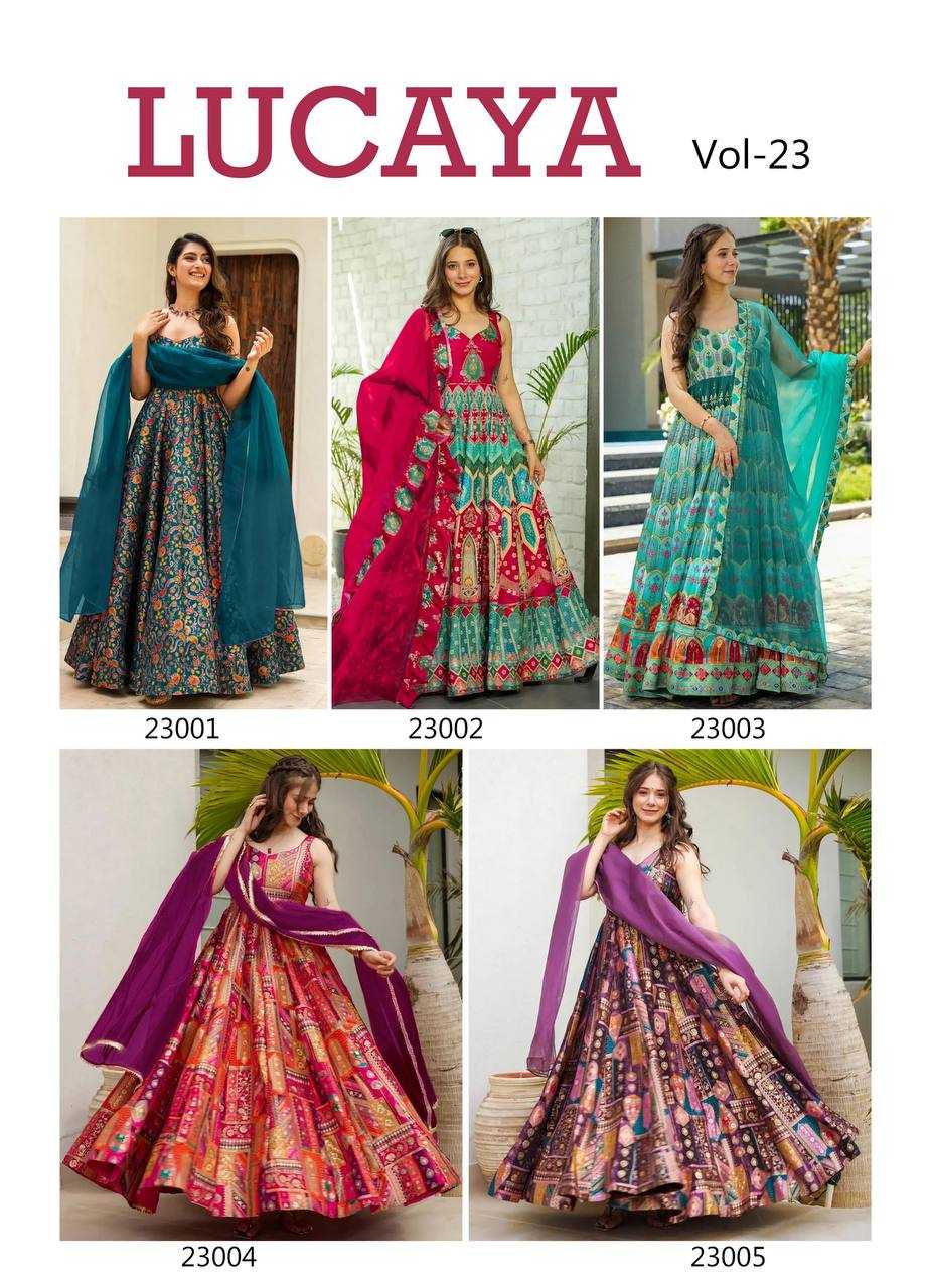 Heavy Silk Printed Gown