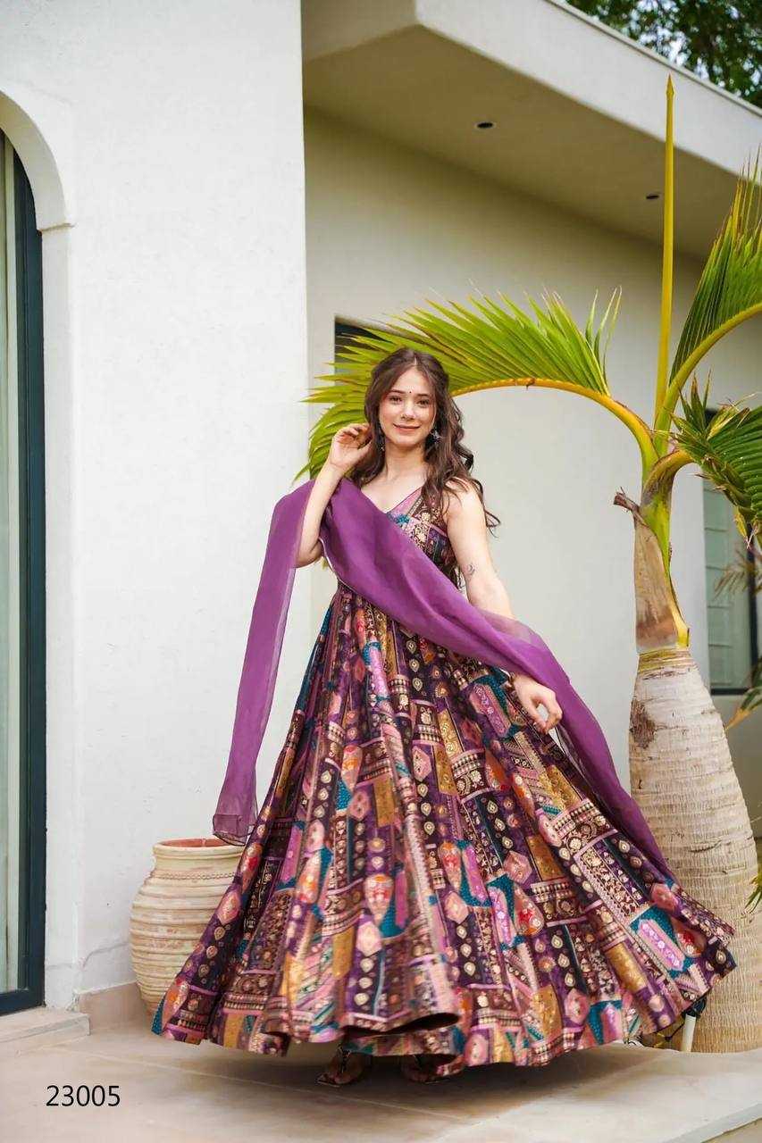 Heavy Silk Printed Gown
