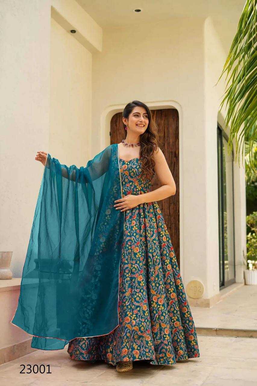 Heavy Silk Printed Gown