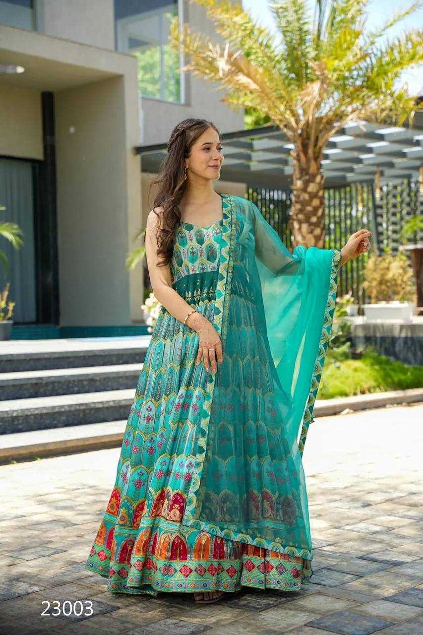 Heavy Silk Printed Gown