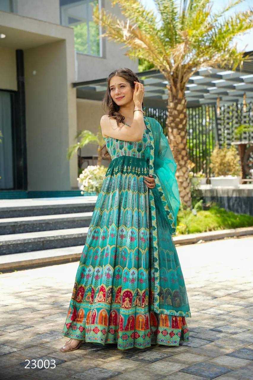 Heavy Silk Printed Gown