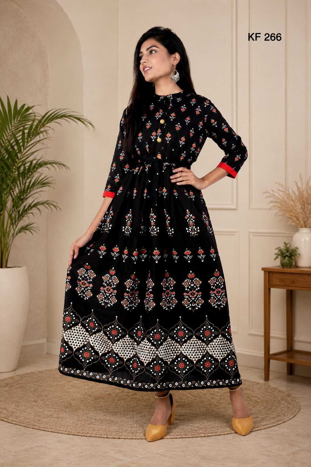 Heavy Rayon Printed Gown