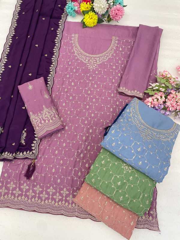 Chinon Embroidery Suit in Sky