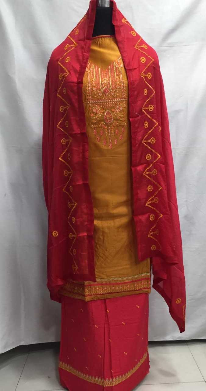 Soft Cotton Silk Embroidery Suit