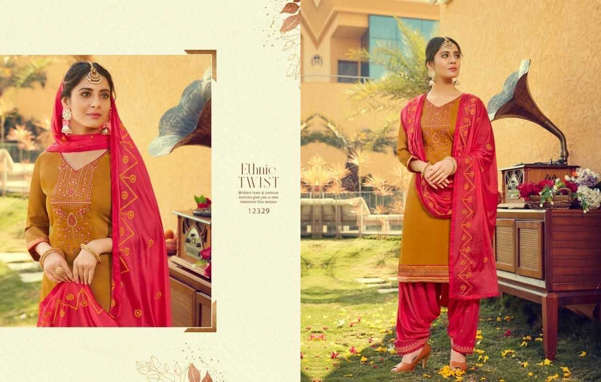 Soft Cotton Silk Embroidery Suit
