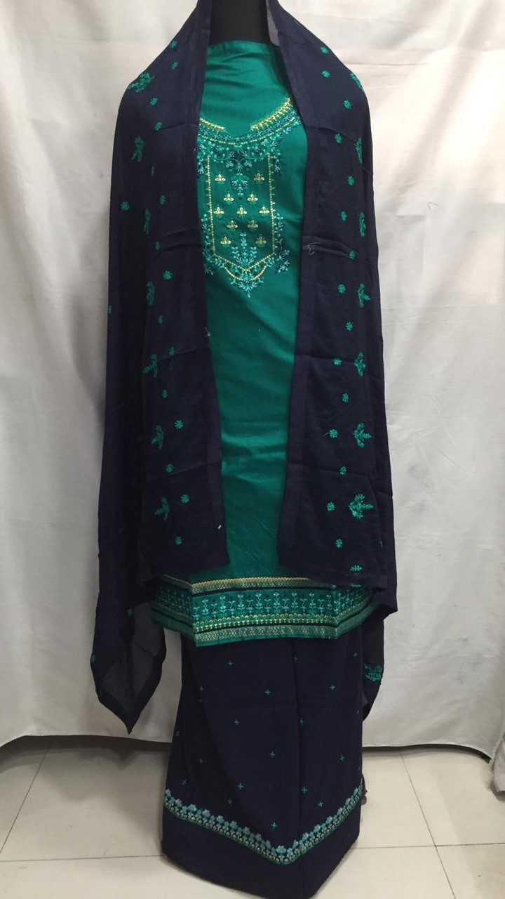Soft Cotton Silk Embroidery Suit