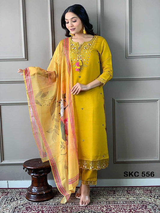 Slub Silk Festive Kurti