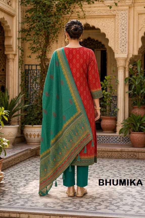 Tussar Silk Printed Suit