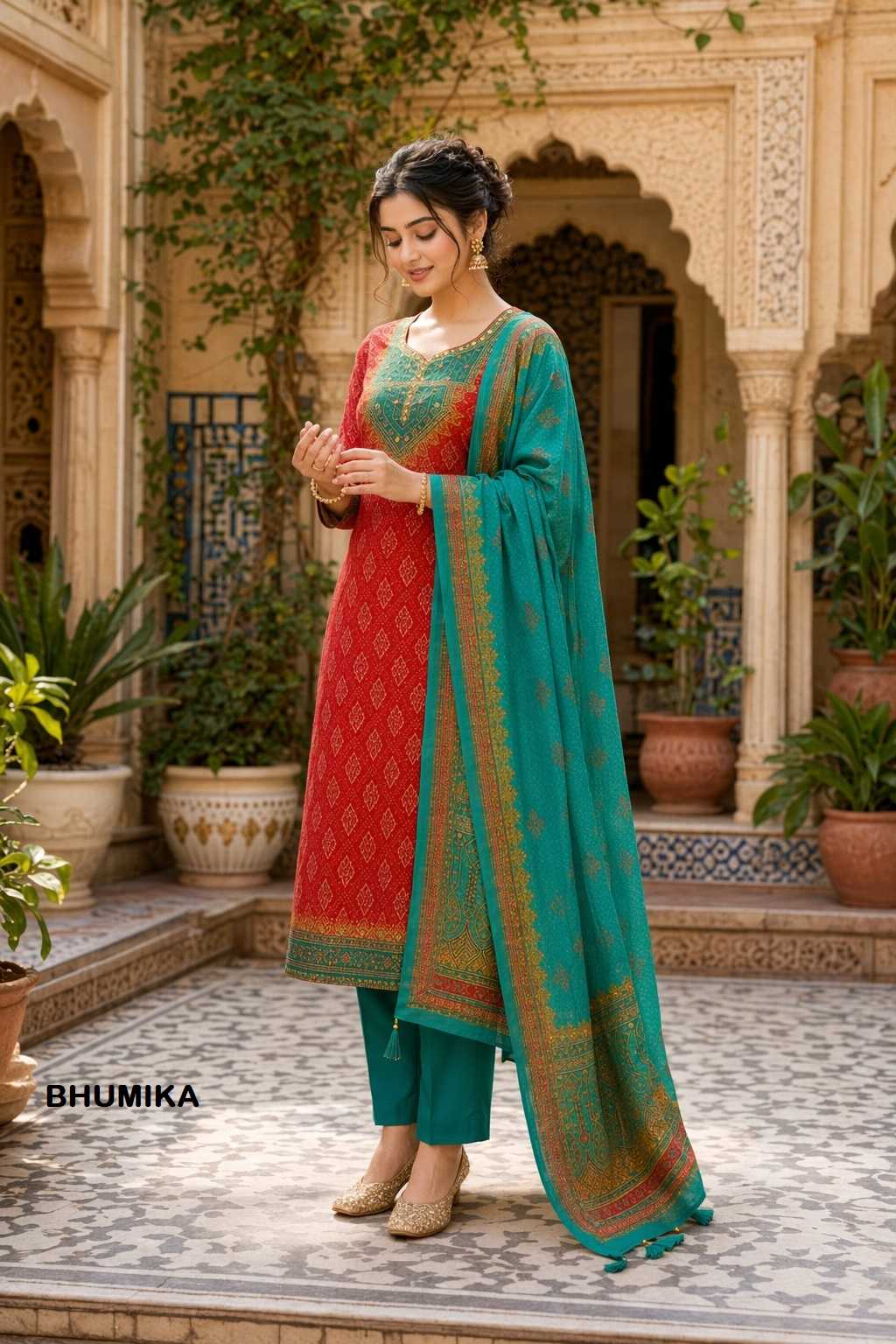 Tussar Silk Printed Suit