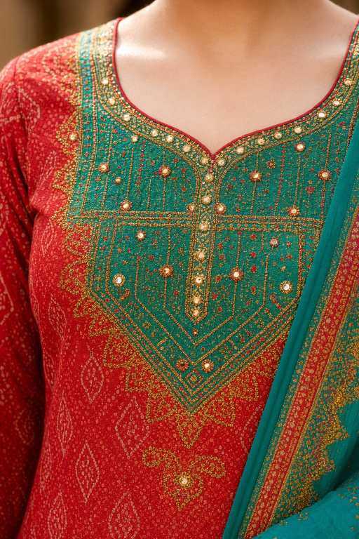 Tussar Silk Printed Suit