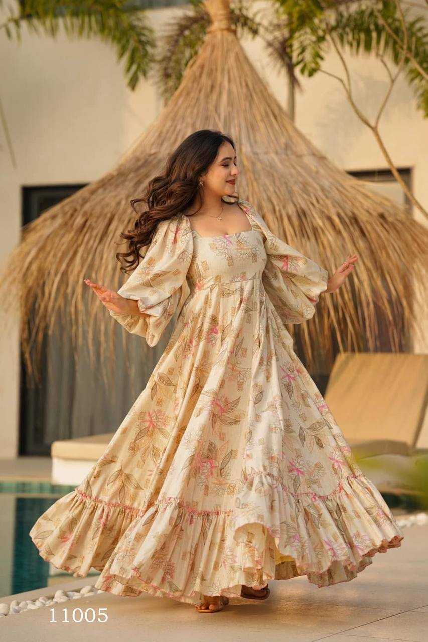 Heavy Rayon Printed Gown