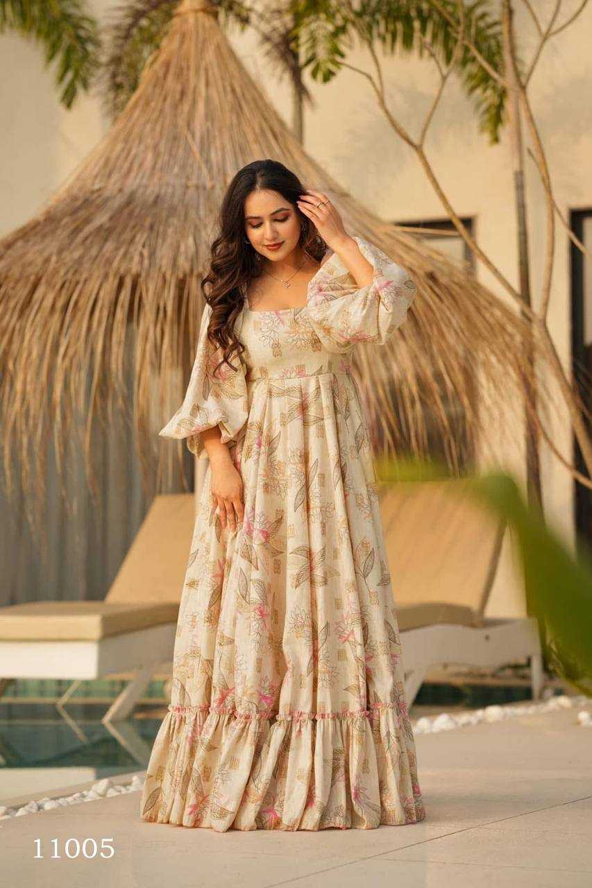 Heavy Rayon Printed Gown
