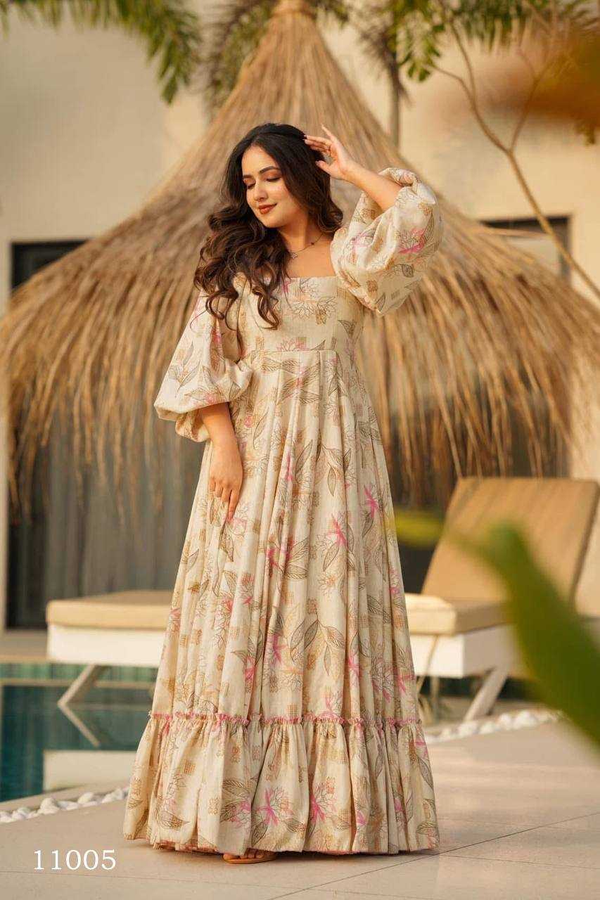 Heavy Rayon Printed Gown