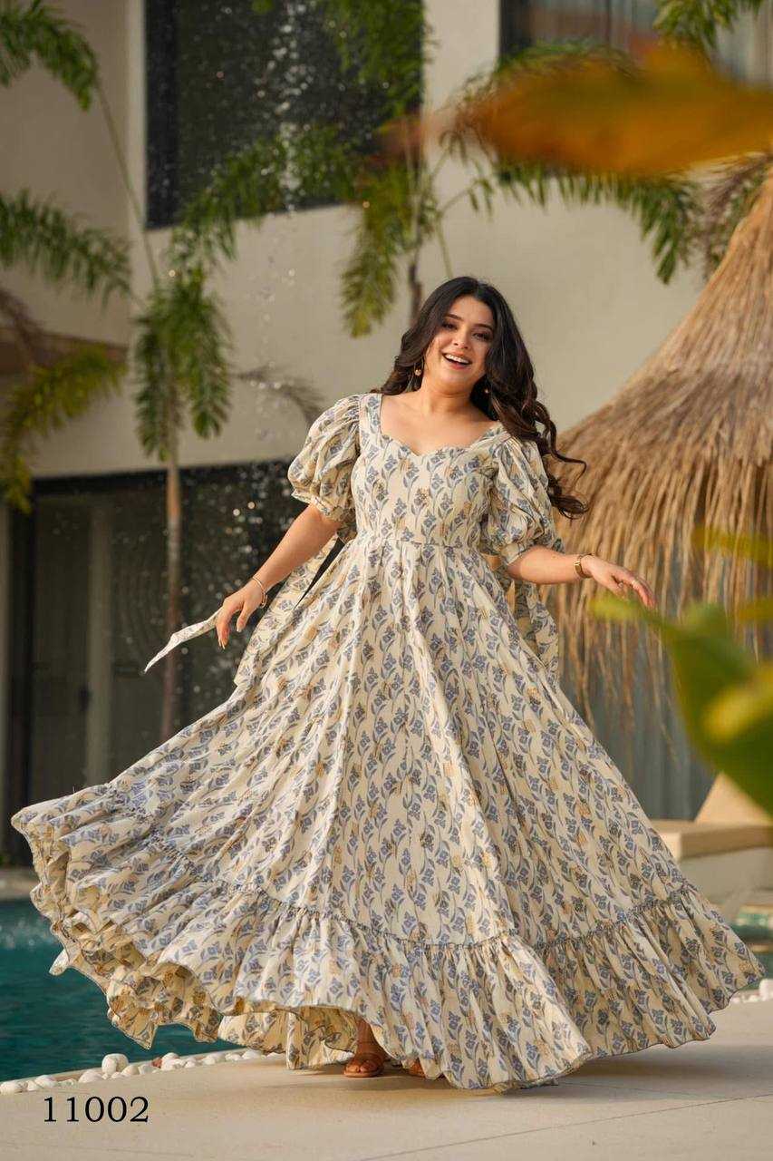 Heavy Rayon Printed Gown