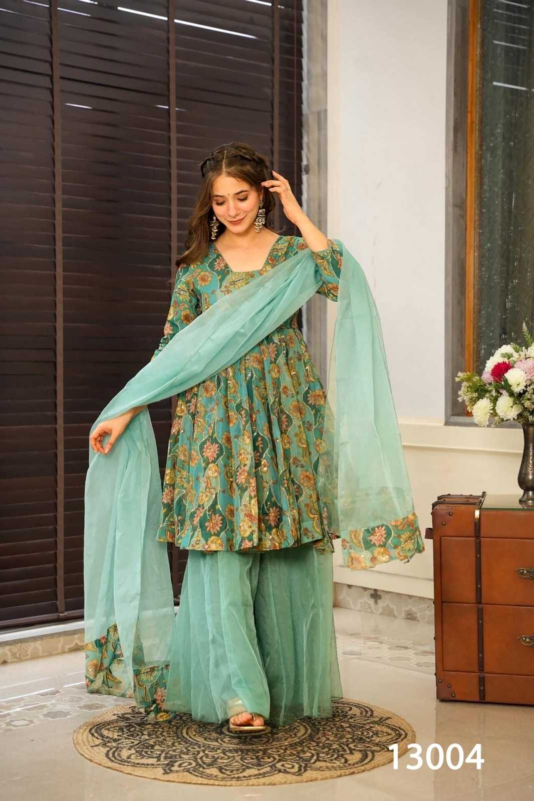 Heavy Silk Sharara Salwar Suit