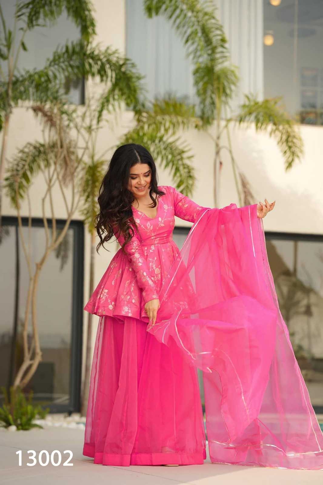 Heavy Silk Sharara Salwar Suit