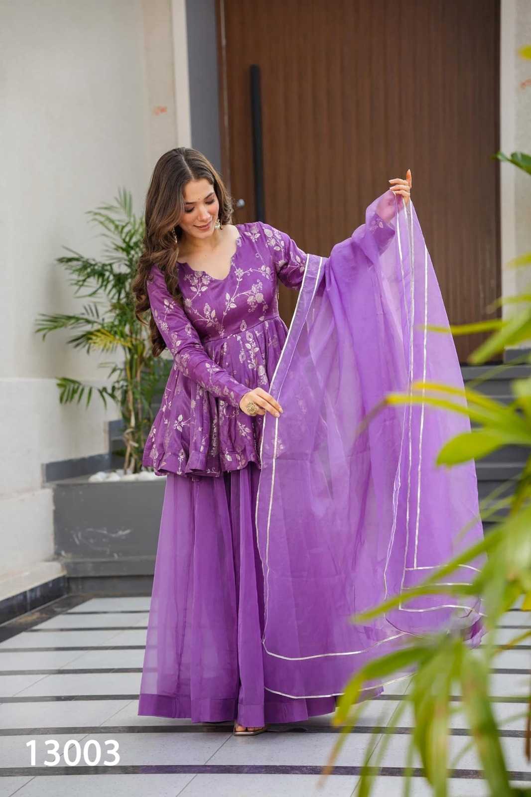 Heavy Silk Sharara Salwar Suit