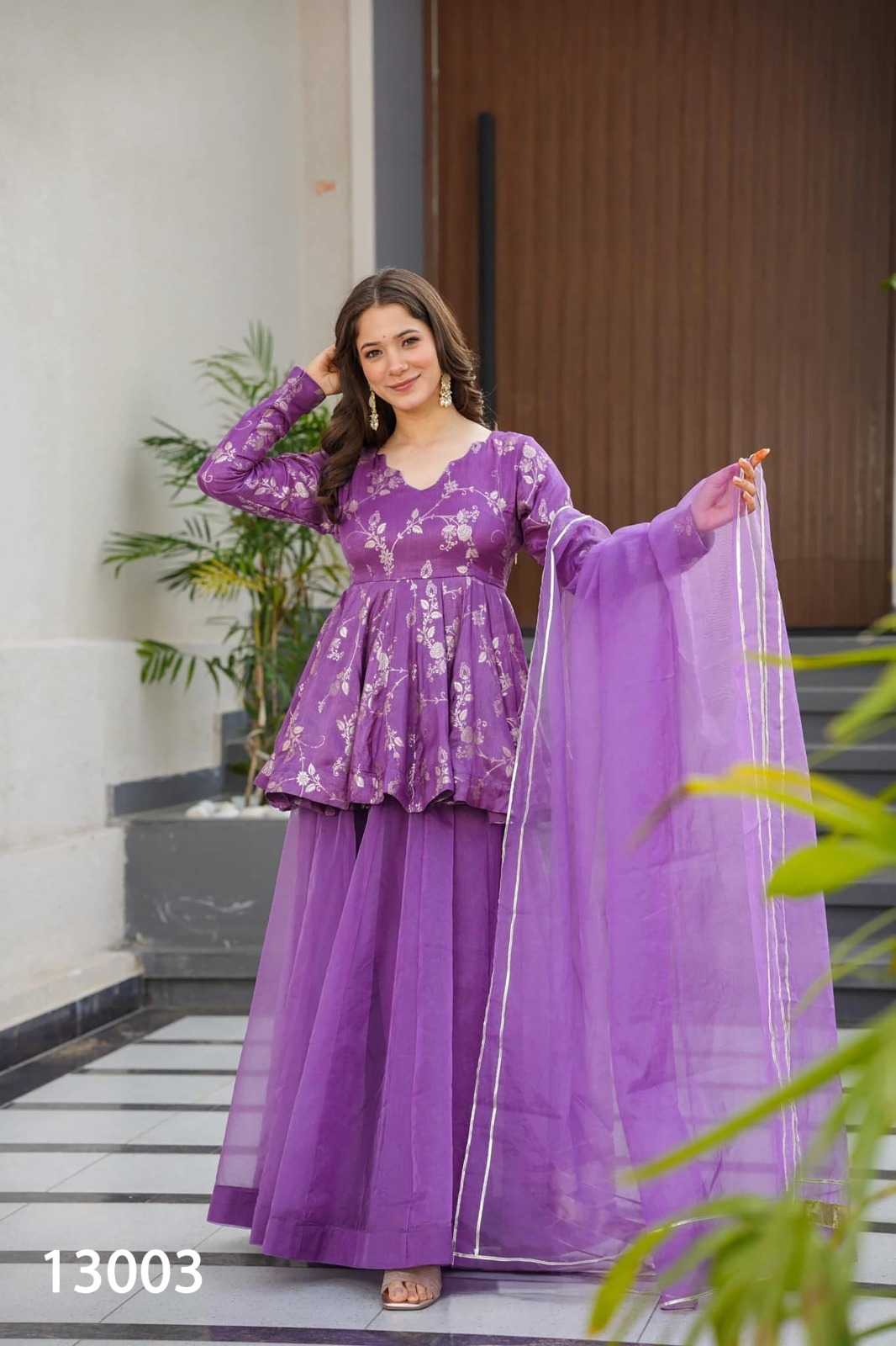 Heavy Silk Sharara Salwar Suit