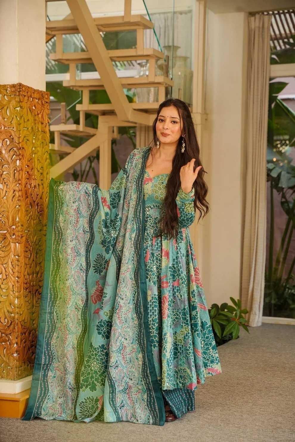 Soft Cotton Silk Palazzo Suit