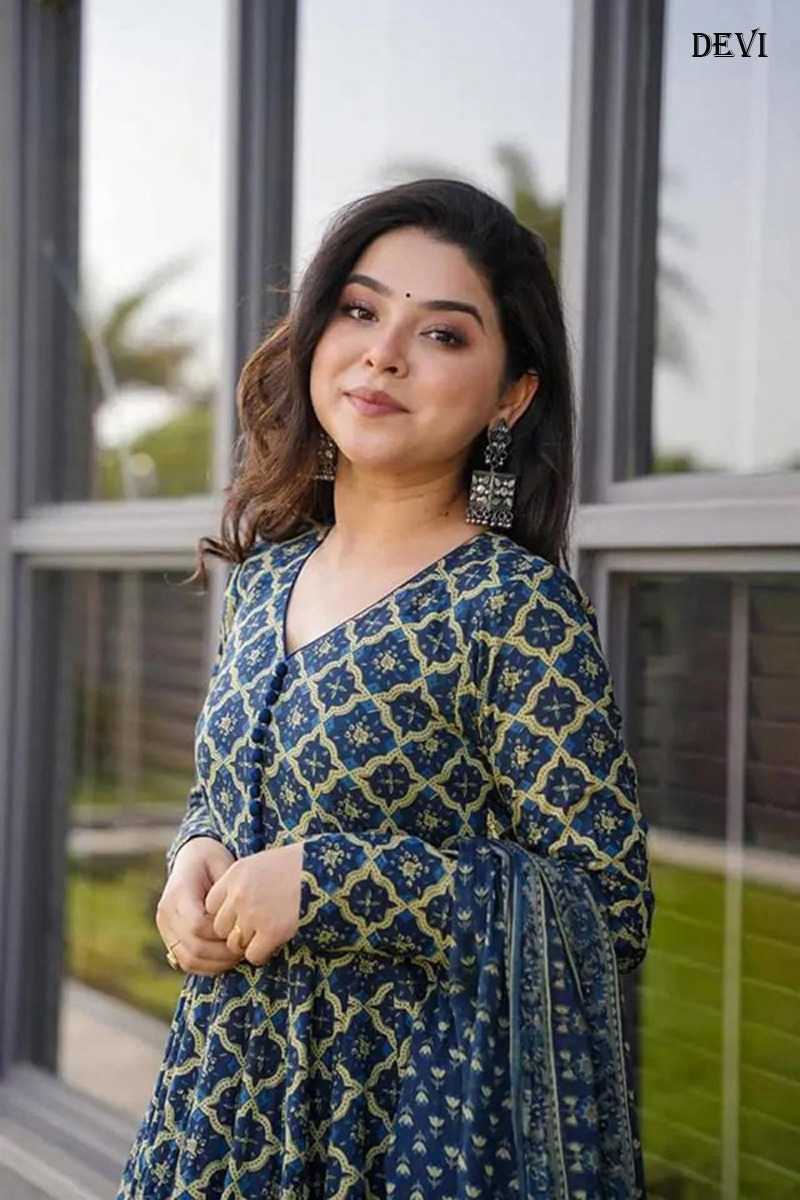 Soft Cotton Silk Printed Gown