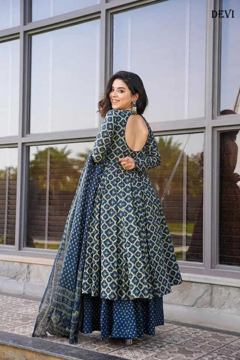Soft Cotton Silk Printed Gown